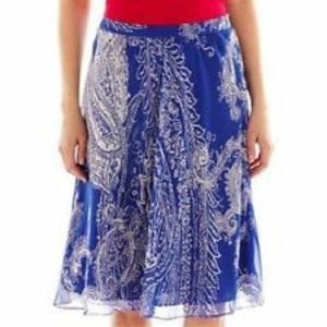 Liz Claiborne Whimsical Periwinkle Blue Skirt NWOT
